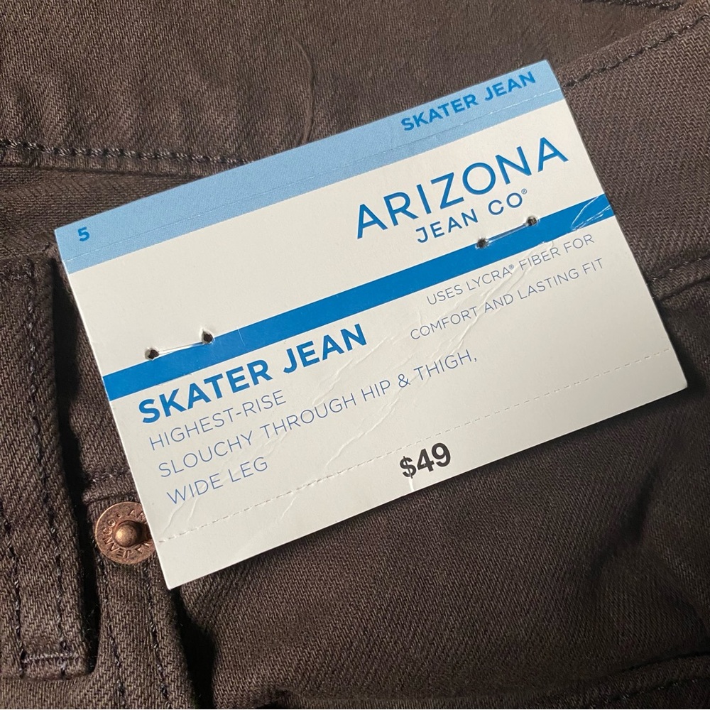 Arizona Highest Rise Slouchy Wide Leg Brown Skater Jean - Picture 7 of 7